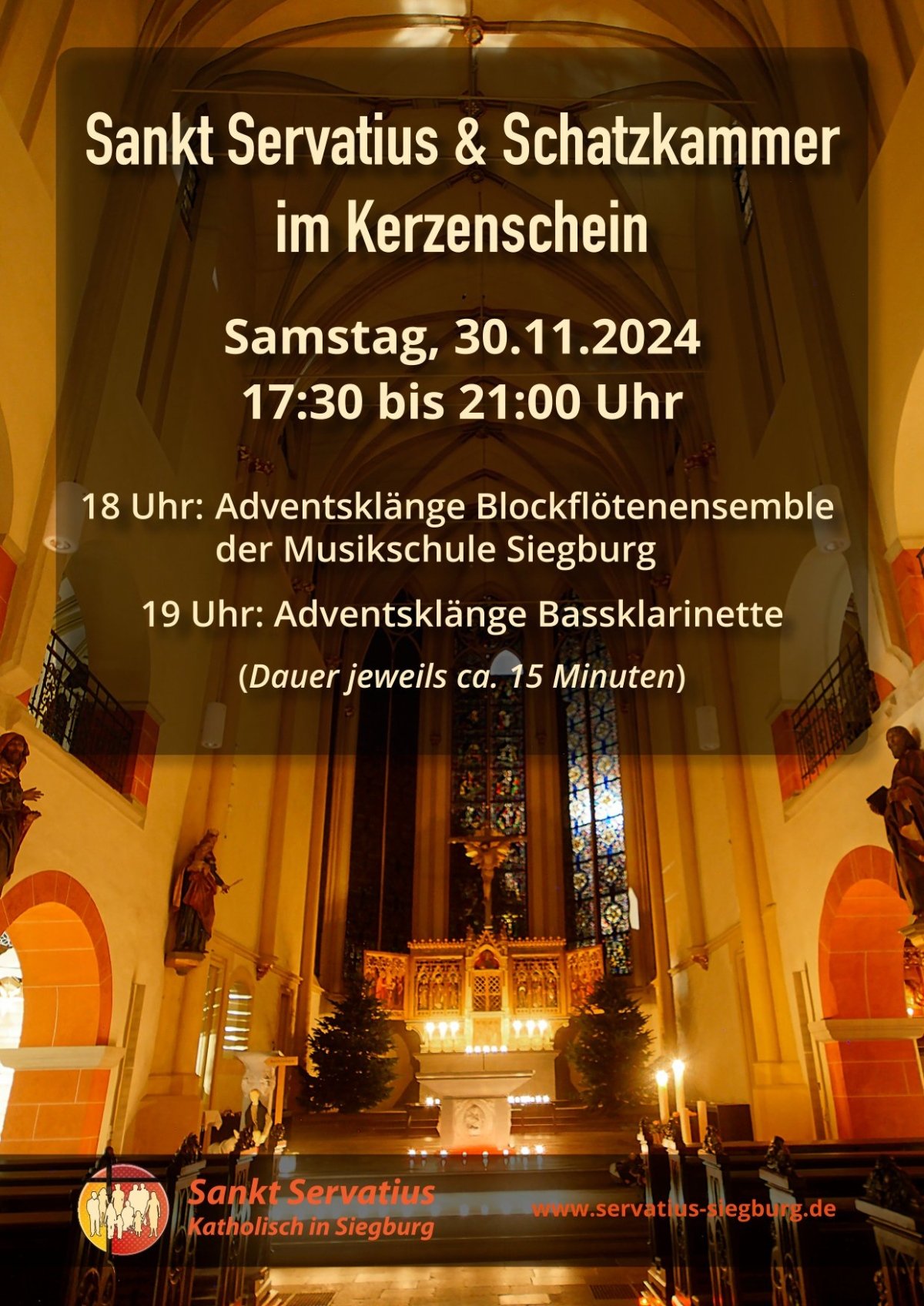 2024-10-22 Plakat DIN A4 Sankt Servatius im Kerzenschein