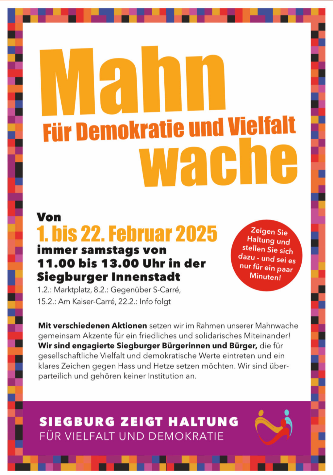 2025-Mahnwache für Demokratie (c) Bündnis für Demokratie und Vielfalt